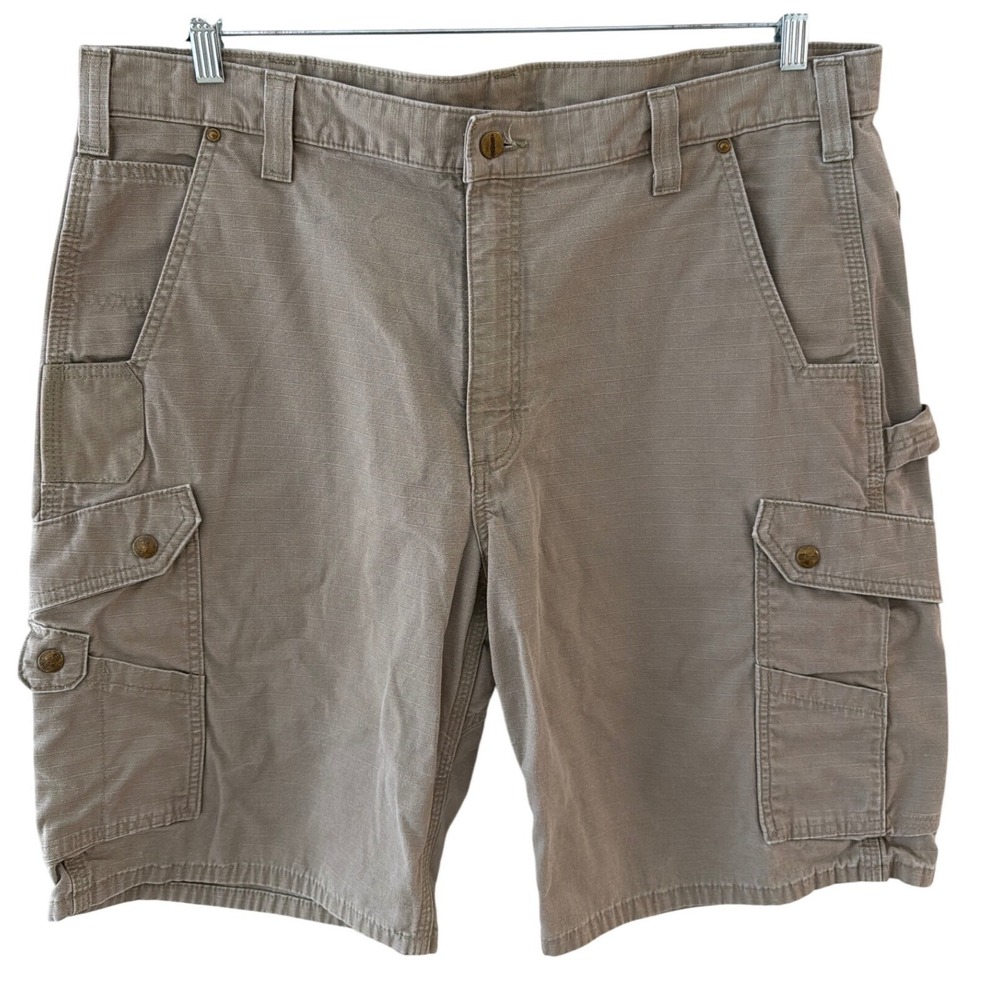 Carhartt B357 DES Mens 40 Relaxed Fit Ripstop Cargo Shorts Desert Tan Hammer